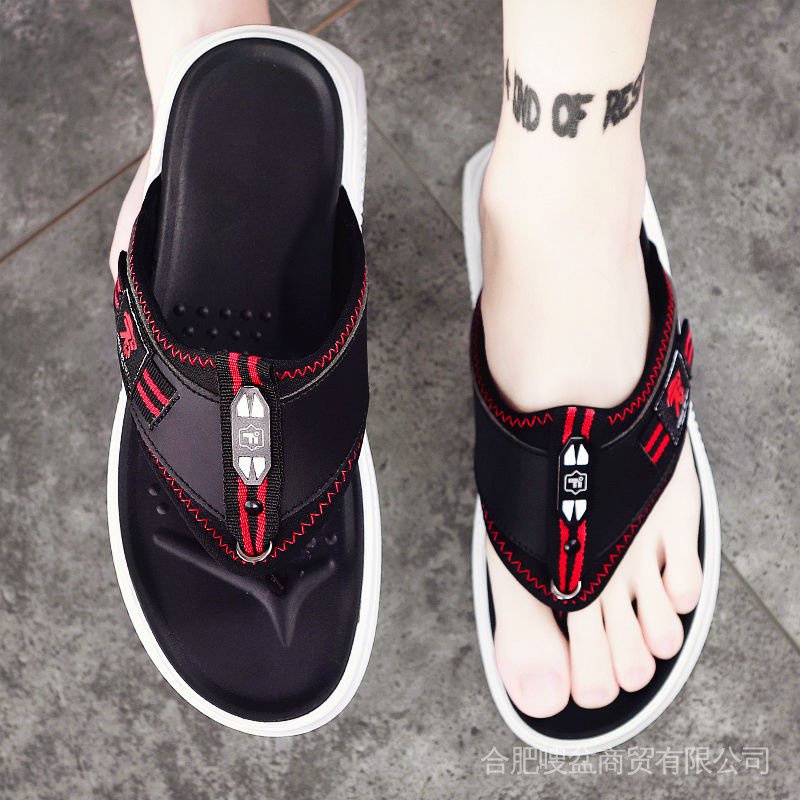 Men's new flip-flops trendy giant slippers non-slip men's summer outdoor beach shoes 2021 fashion