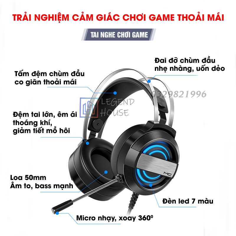 [HOT] Tai nghe chụp tai máy tính có mic đàm thoại, headphone gaming laptop, pc chất lượng âm thanh đỉnh cao
