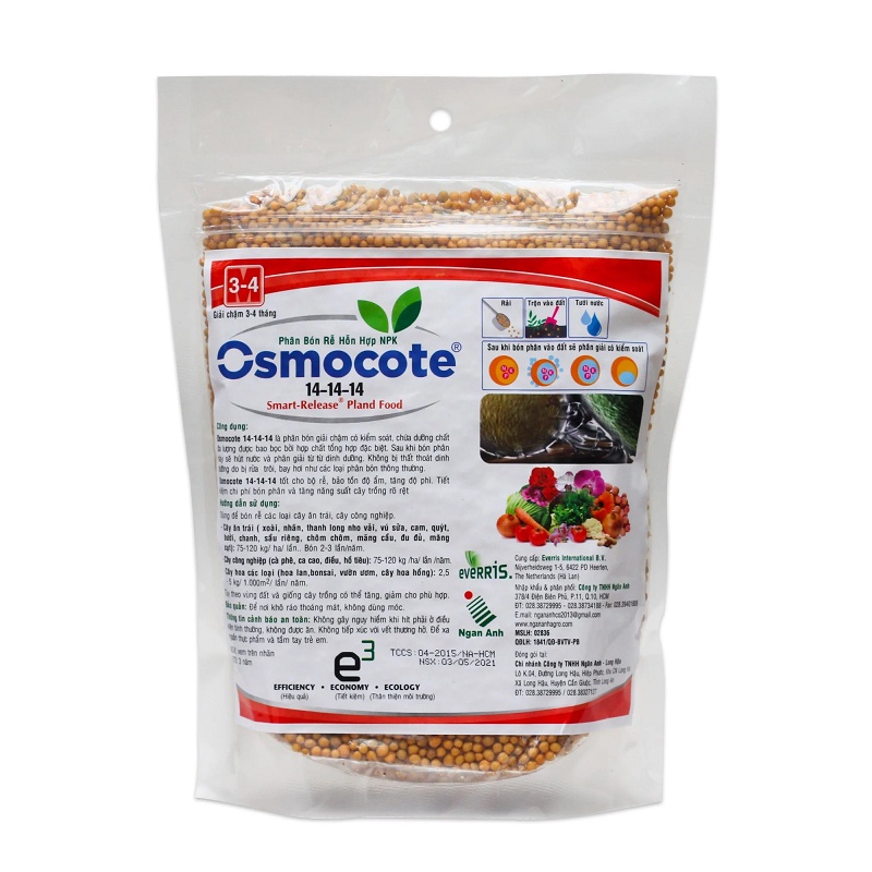 Phân tan chậm OSMOCOTE 14-14-14  nhập khẩu Hà Lan cho hoa Lan, cây cảnh 1kg