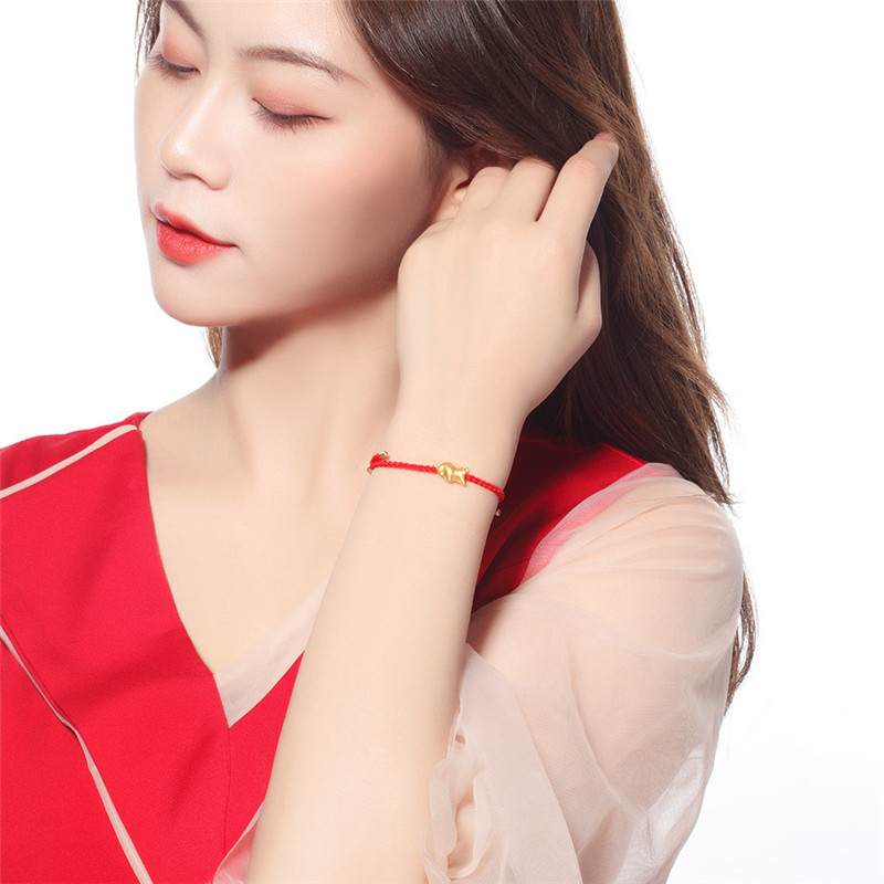 Vòng Tay Đính Hạt Đỏ May Mắn Thời Trang