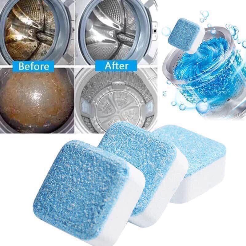 Hộp 12 Viên Tẩy Vệ Sinh Lồng Máy Giặt Cho Mọi Máy Giặt -Diệt Khuẩn và Tẩy Chất Cặn máy Giặt