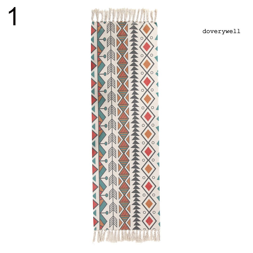 Thảm Trải Sàn Làm Từ Cotton Trang Trí Chống Trượt Phối Tua Rua Dễ Thương