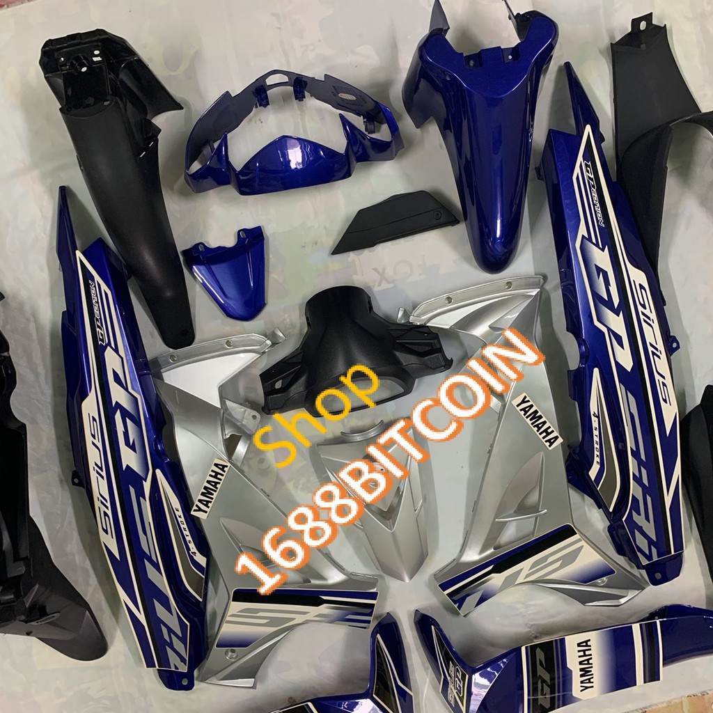 Bộ Dàn áo -vỏ nhựa xe Sirius GP / SIRIUS RC màu Xanh-nhựa trắng nguyên sinh LOẠI ĐẸP