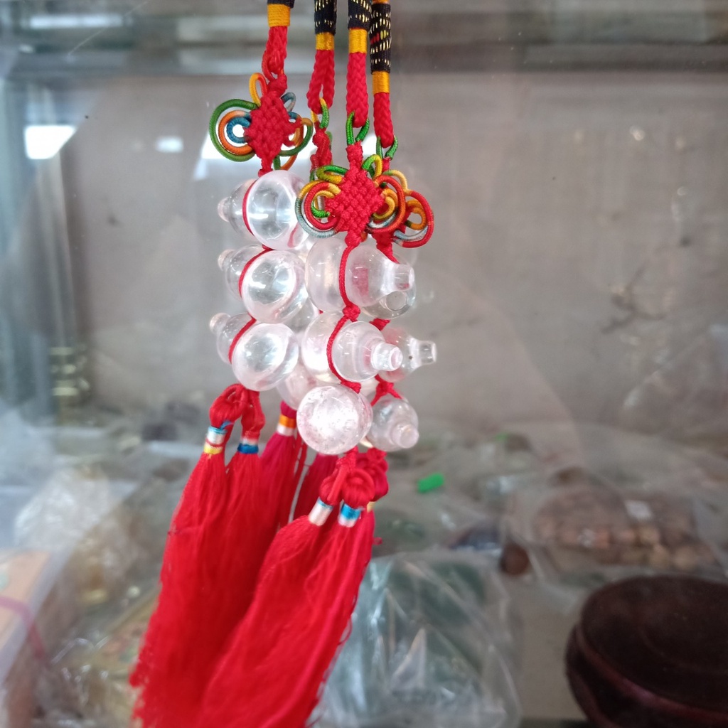 Dây 3 Quả Hồ Lô Bằng Đá Phong Thuỷ Thích Hợp Treo Xe,Trang Trí Nhà Cửa Đường Kính 1.6cm