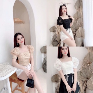 Áo ren tay phồng