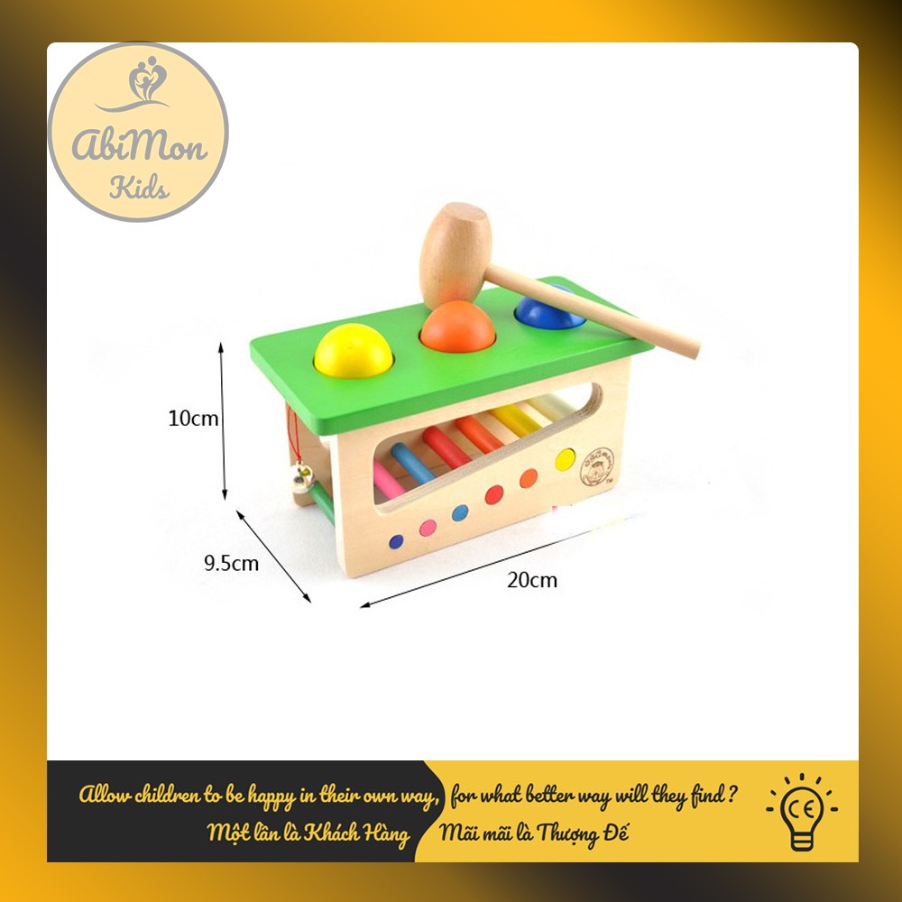 Đập Bóng Rung Chuông Cho Bé ☘️ Montessori cao cấp ✨ (Đồ chơi Gỗ - Đồ chơi Giáo Dục - An toàn - Thông minh)