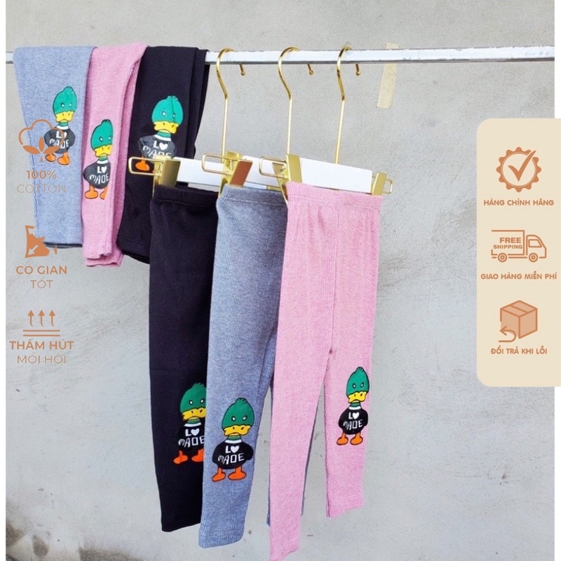 Quần legging gân cho bé gái