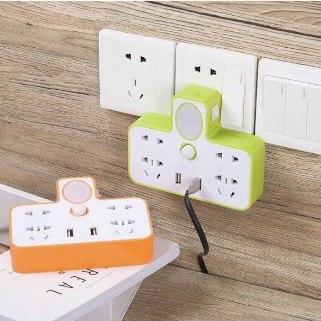 [Mã LIFEXANH03 giảm 10% đơn 500K] Ổ Cắm Điện Đa Năng Kiêm Đèn Ngủ, Kèm 2 Cổng USB Siêu Tiện Dụng