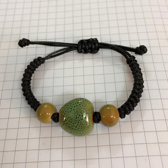 Túi 5 hạt gốm tim làm vòng tay, phụ kiện handmade