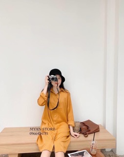 ĐẦM SƠMI VÀNG FORM RỘNG