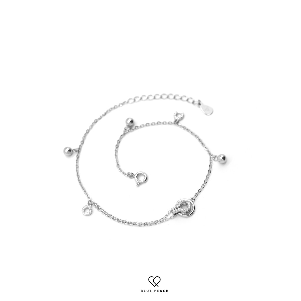 Lắc Chân Bạc Blue Peach Circle Double LC237 | BigBuy360 - bigbuy360.vn