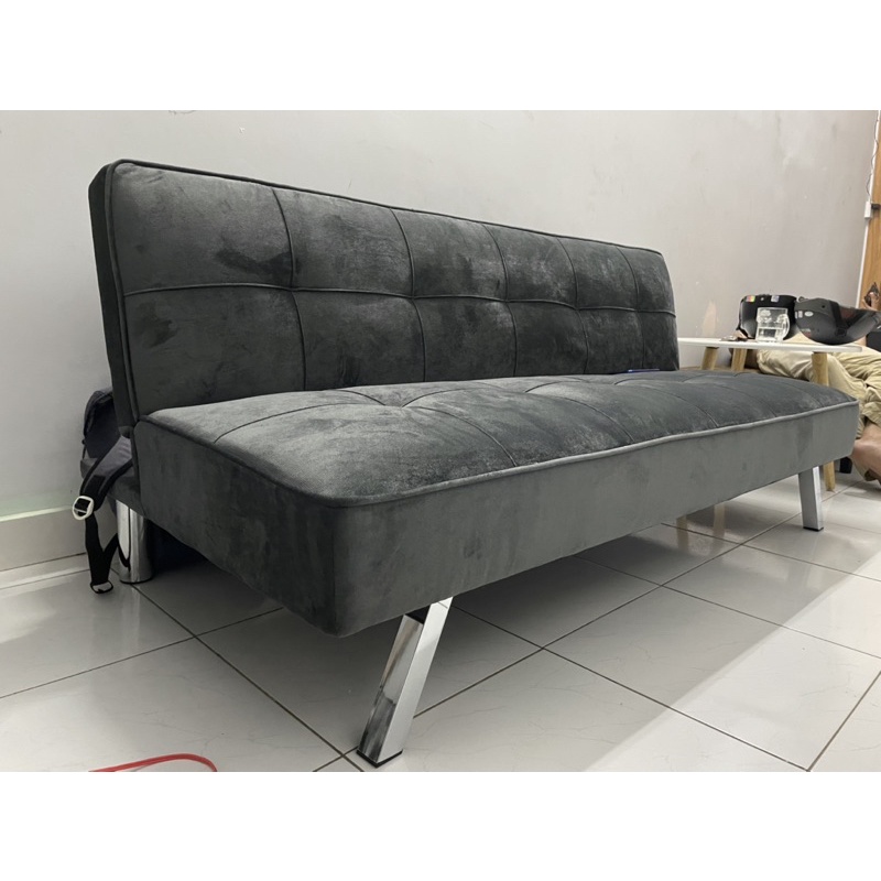 Ghế sofa Giường thông minh vải nhung màu xám đậm - Sofa Bed 1.7m x 96cm