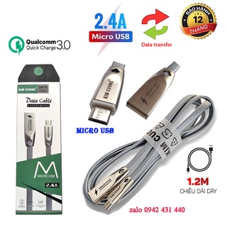 Dây cáp sạc ip micro usb kim cương sạc nhanh s36 2.4a qc3.0 cho android