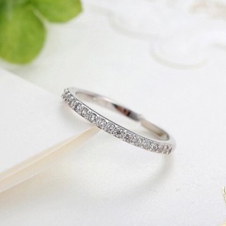 Nhẫn bạc 1 hàng đá 💍 nhẫn bạc dải đá nữ