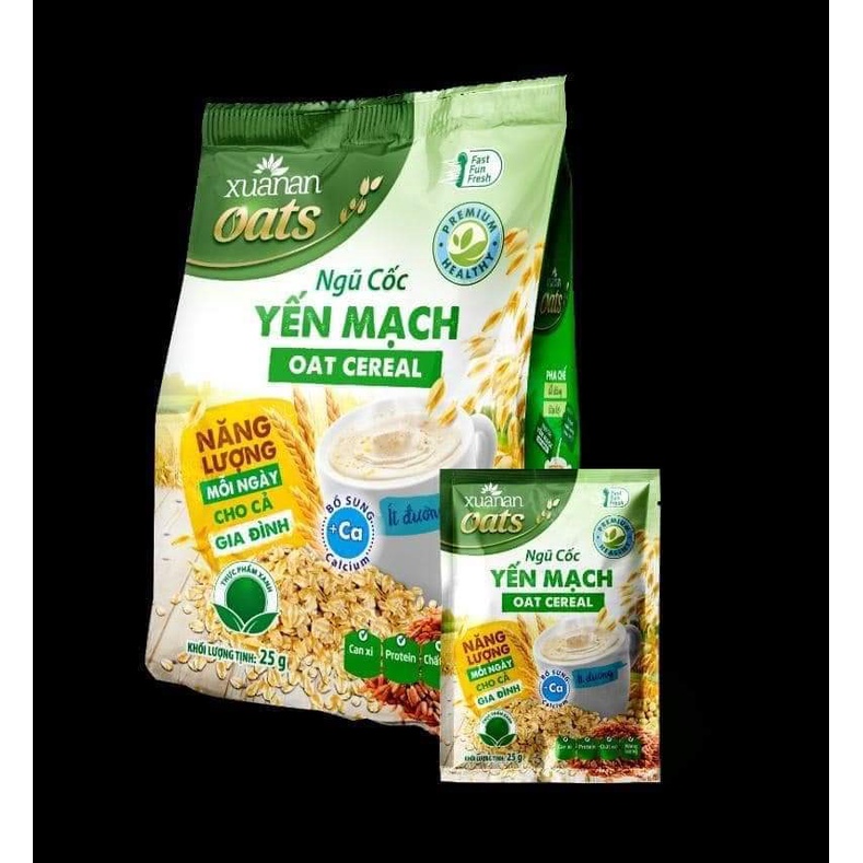 [ HCM Giao Hỏa Tốc] Ngũ Cốc Dinh Dưỡng Yến Mạch Xuân An Bịch 400g (16 gói x 25g)