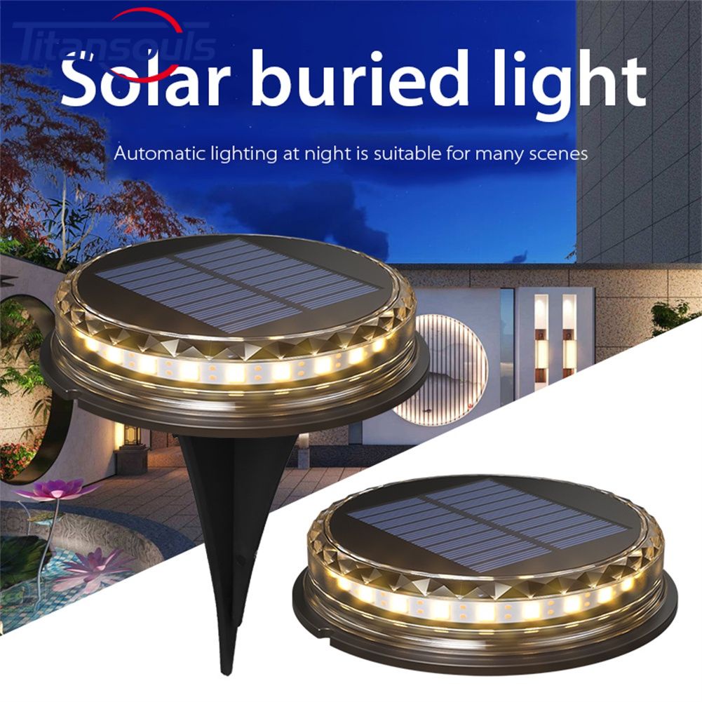 Sẵn sàng✅Năng lượng mặt trời LED Light Ngoài Trời Vườn LED Năng Lượng Mặt Trời Mặt Đất Đèn Không Thấm Nước Ngầm Ánh Sáng Cảnh Quan Ánh Sáng Cho Bãi Cỏ Patio Sân TTS