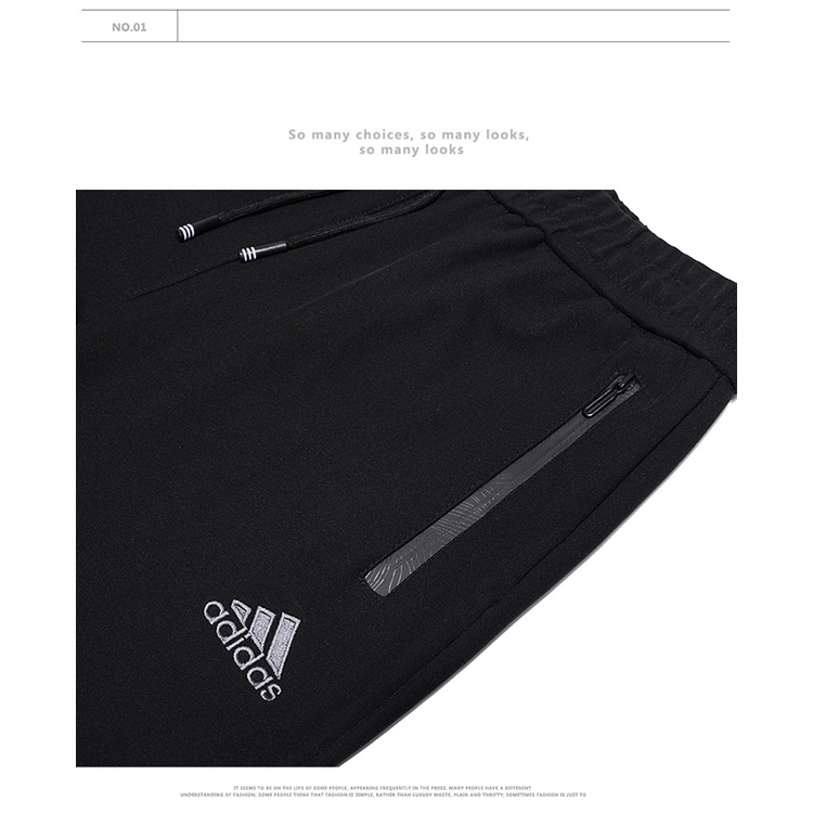 Quần Dài Thể Thao Adidas Co Giãn Thêu Logo Thời Trang Cá Tính Dành Cho Cặp Đôi
