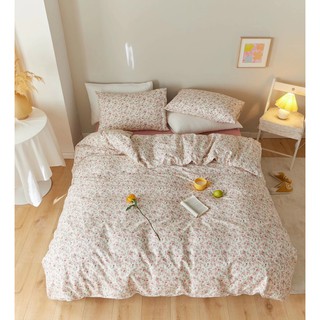 [Chi tiết] Chăn Ga Gối Cotton Living "Hồng Leo Trắng" 4 món