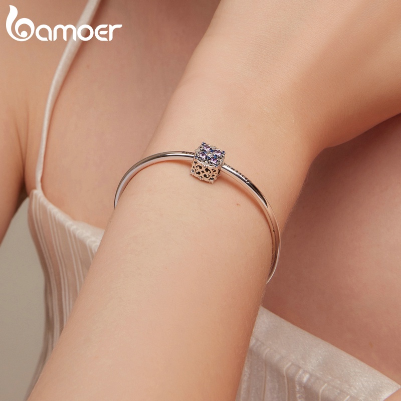 Vòng tay bạc 925 BAMOER phối hạt phong cách vintage quyến rũ thời trang nữ