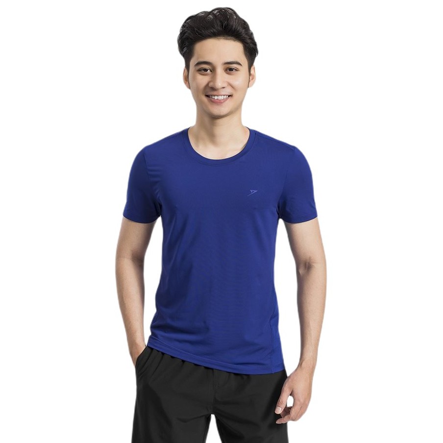 Áo Thun Nam Ngắn Tay  Cổ Tròn Kwin KTS007S9 Màu Xanh Tím Than Chất Liệu Polyester Thể Thao Dáng Slim Fit Ôm Nhẹ