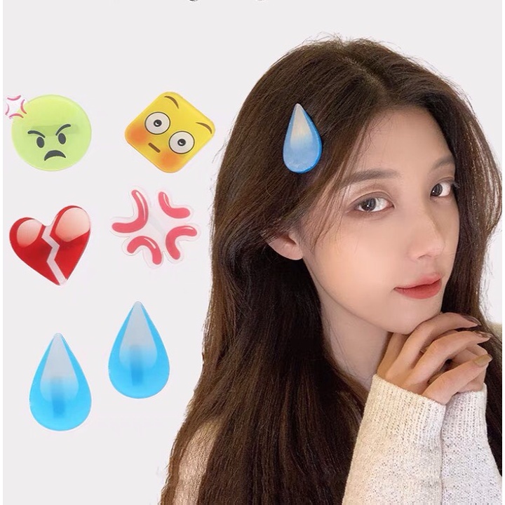 ( LỘT LỚP KEO) Kẹp biểu tượng cảm xúc icon emotion giọt nước giận dữ hot trend mới về Tatitava