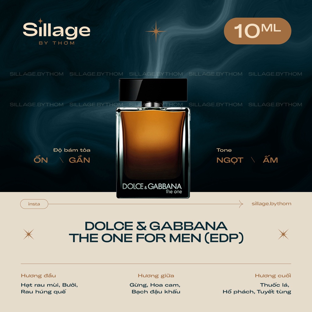 D & G THE ONE EDP FOR MEN | Mẫu thử nước hoa nam