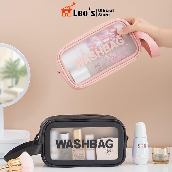 Túi đựng mỹ phẩm, đồ trang điểm Washbag mini trong suốt dễ dàng mang theo khi đi du lịch, đi làm Leo's_Official