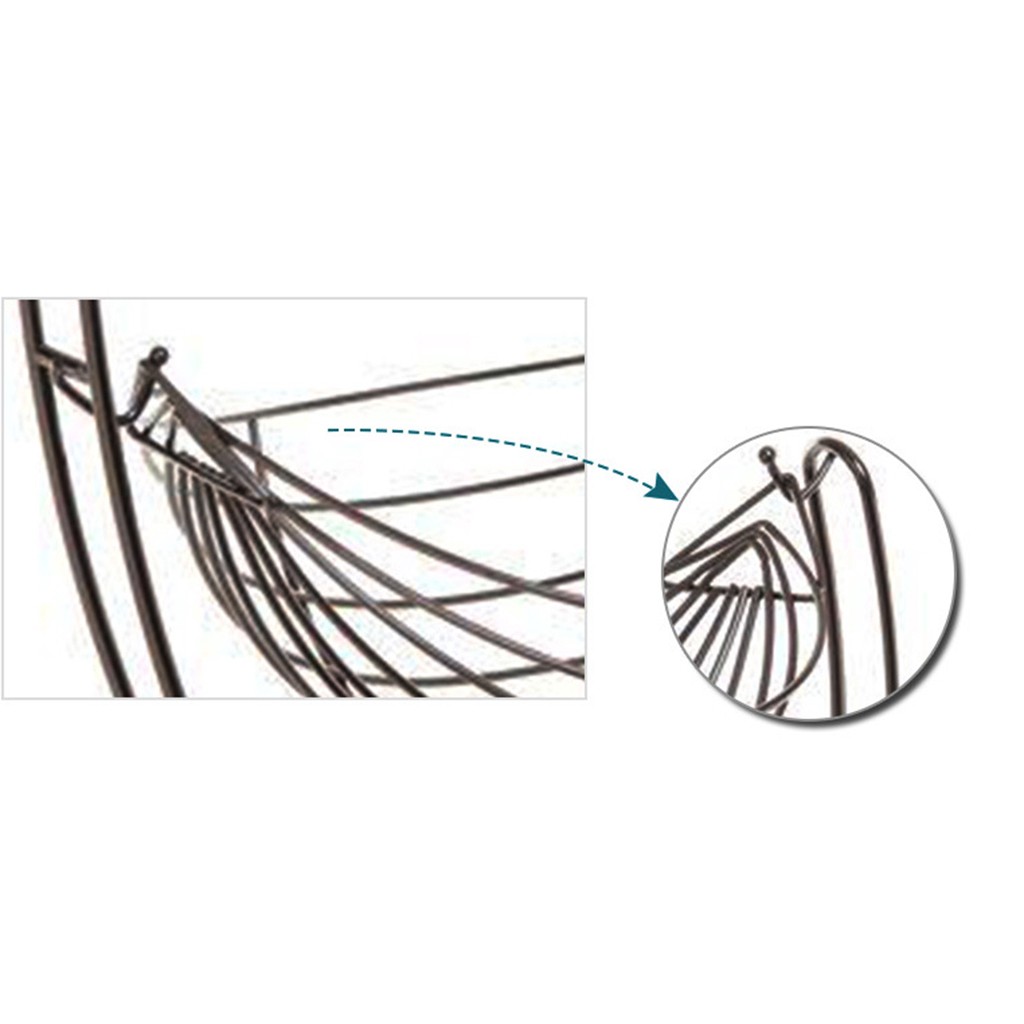 Swinging Metal Fruit Vegetable Bowl Basket 2 Tier Rack Storage Stand Holders