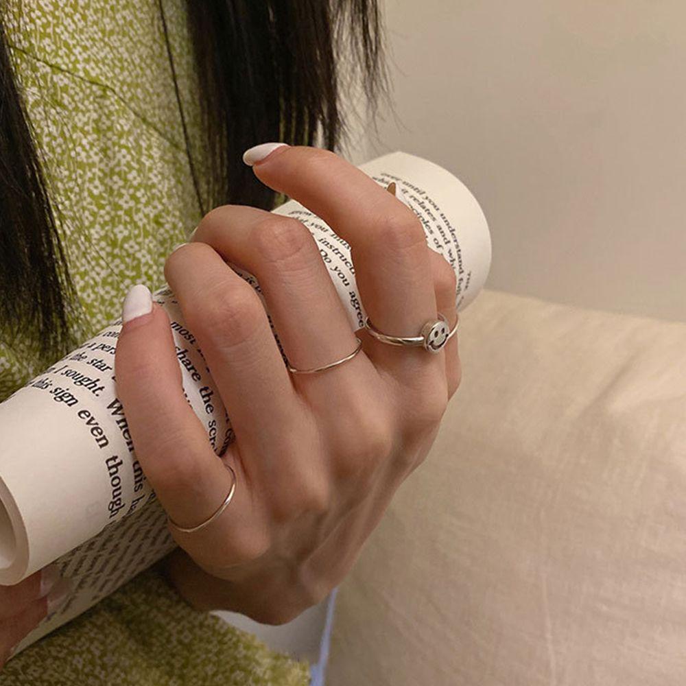 Nhẫn Cặp Bằng Đồng Kiểu Hình Học Phong Cách Punk Đường Phố Thích Hợp Làm Quà Tặng Valentine