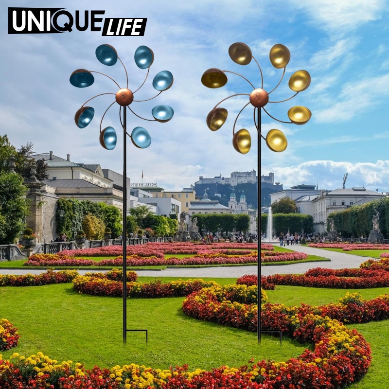 Cối Xay Gió Kim Loại Trang Trí Lối Đi Sân Vườn Thư Giãn Tâm Trạng