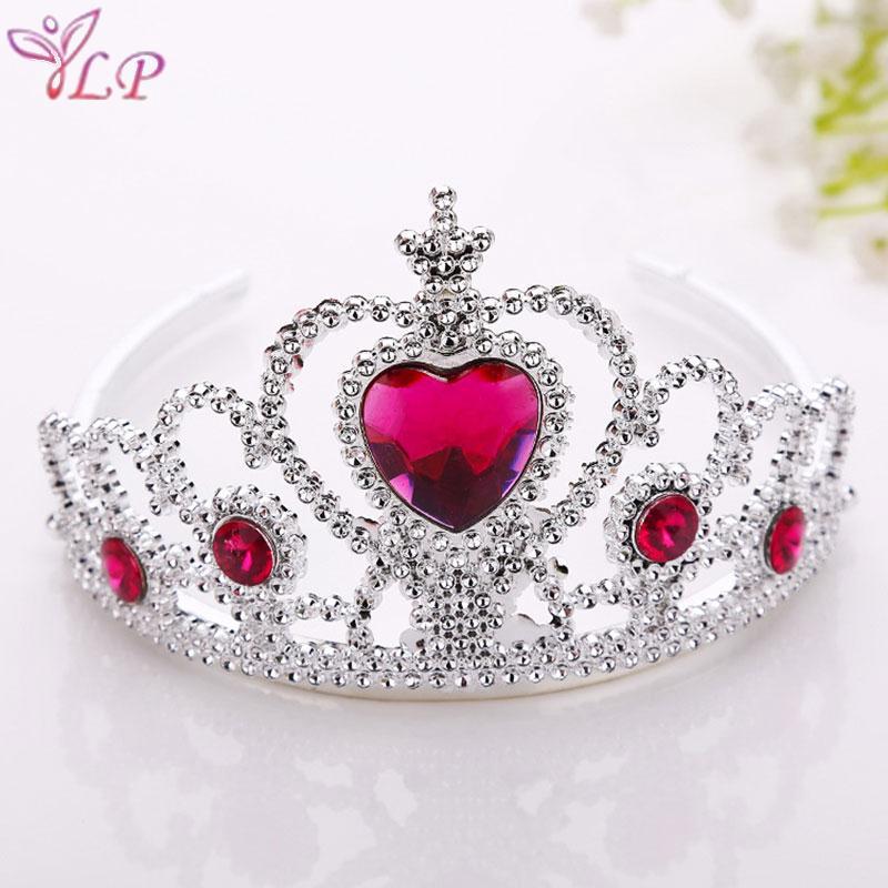 Vương miện cài tóc bằng nhựa đính kim cương giả xinh xắn dành cho bé gái