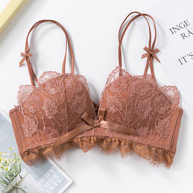 Áo Ngực Ren Thêu Hoa Không Gọng