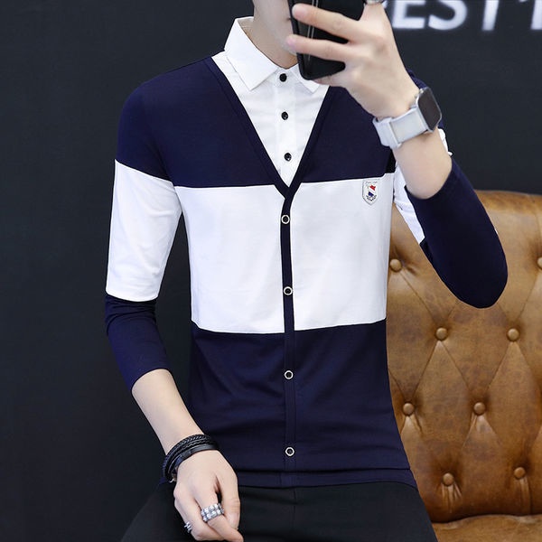 Áo Thun Nam Dài Tay Cổ Bẻ Thời Trang Hàn