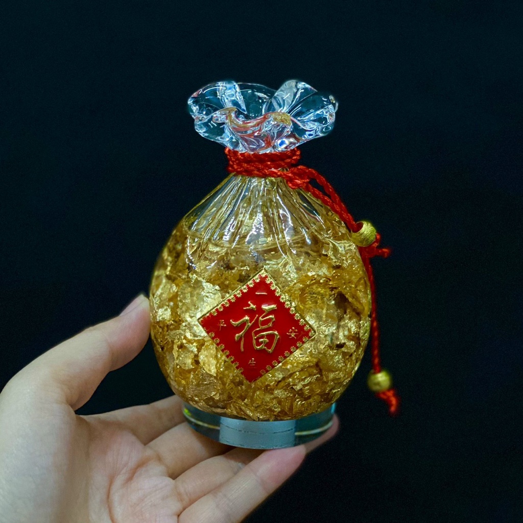 Túi Tiền Vàng Thần Tài , Túi Tiền Phong Thủy - Kèm Hộp Như Hình