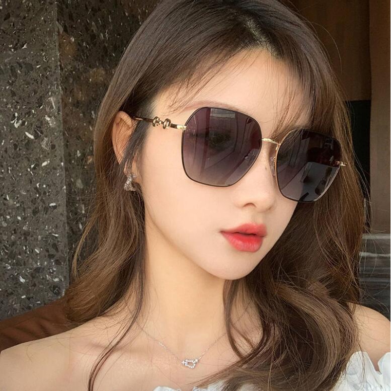 Kính Mát Gọng Kim Loại Chống Tia uv400 Thời Trang Cho Nữ