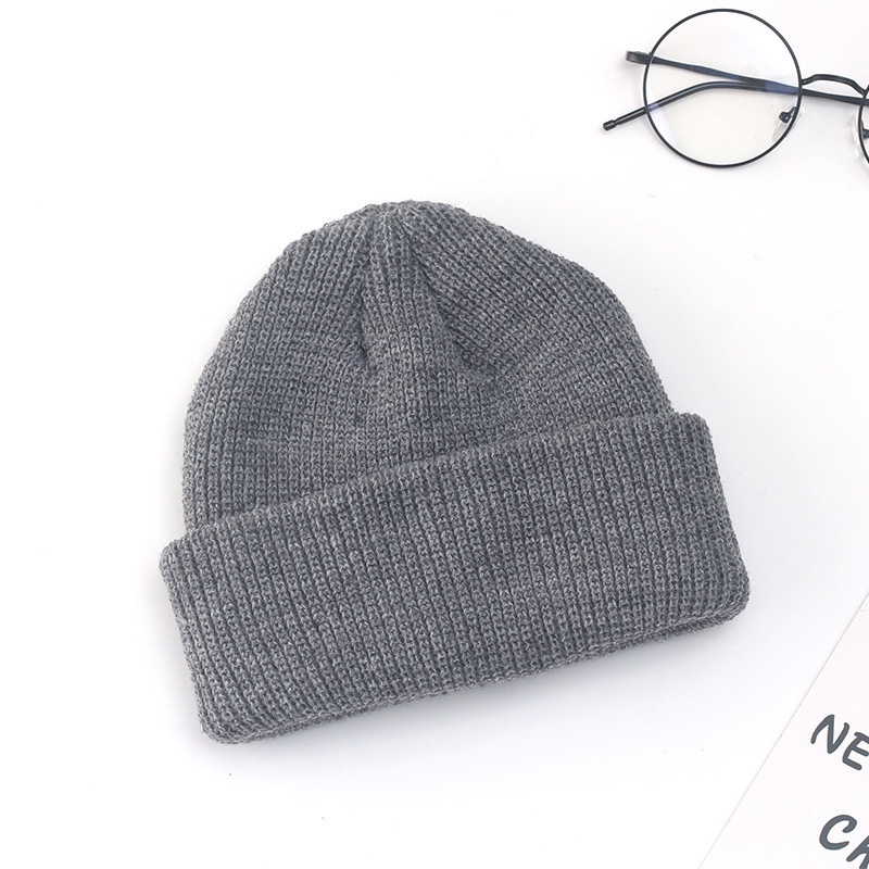 Mũ Beanie Dệt Kim Không Vành Màu Trơn Mềm Mại Giữ Ấm Phong Cách Hip Hop Thời Trang Cho Nam Và Nữ