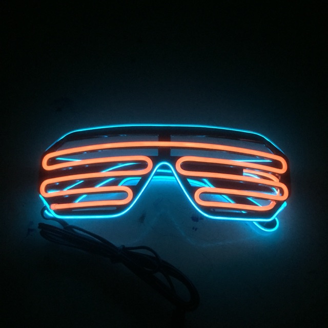[ XẢ KHO 3 NGÀY]  Kính Phát Sáng Đèn Led DJ, kính đeo đi bar, kính phát sáng dùng pin