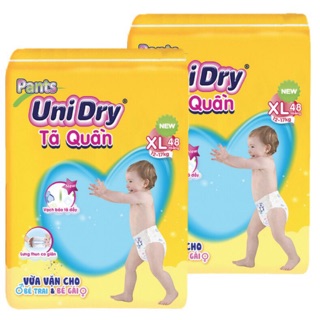 (Tặng bàn chải cho bé) Combo 2 tã quần Unidry M60/L54/XL48/XXL44