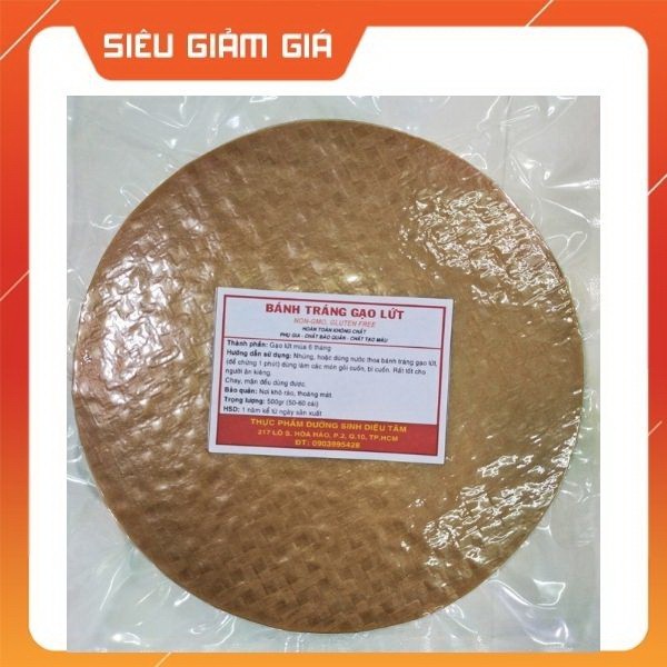 BÁNH TRÁNG GẠO LỨT HỮU CƠ ĂN KIÊNG GIẢM CÂN TIỂU ĐƯỜNG THỰC DƯỠNG 500G