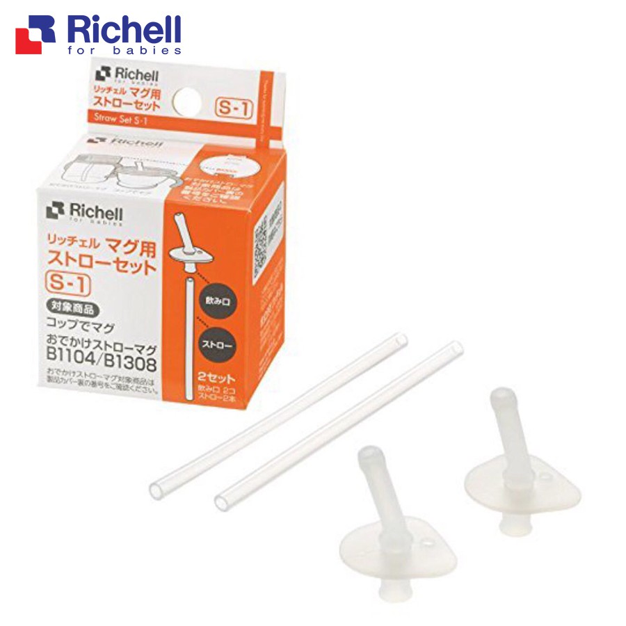 Bộ 2 ống hút thay thế cho cốc tập uống 3 giai đoạn Richell RC93794