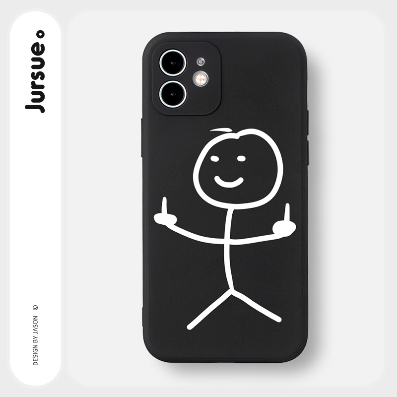 Ốp lưng JURSUE mềm cặp đôi ngộ nghĩnh hình bựa cho iPhone 13 12 11 Pro Max SE 2020 X XR XS 8 7 ip 6S 6 Plus kute Y1903