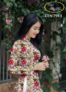 Vải lụa vân gỗ in hoa