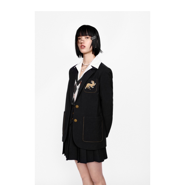 Y773 Áo khoác & chân váy xếp ly xuất dư của PEACE BIRD họa tiết hổ vằn | BigBuy360 - bigbuy360.vn