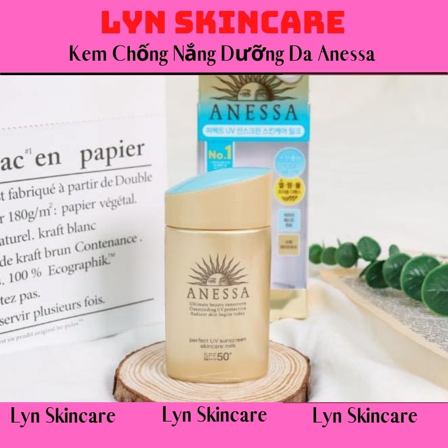 [ Mẫu Mới ] Sữa chống nắng bảo vệ hoàn hảo Anessa Perfect UV Sunscreen Skincare Milk  60ml Nhật bản