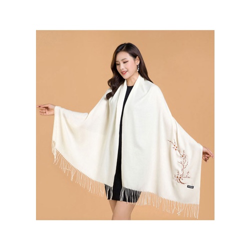 Khăn choàng nữ Cashmere SZone Chất Len Dệt Mịn 200x70cm Thu Đông