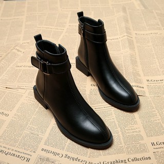 ∈┇Size 35-43 Giày nữ cỡ lớn 41 bốt Martin ấm áp cho mùa thu / đông phong cách mới đơn đa năng thời trang đế bệt đ