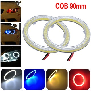 Set 2 Đèn Pha Led Cob Hình Vòng Tròn Thiên Thần 90mm