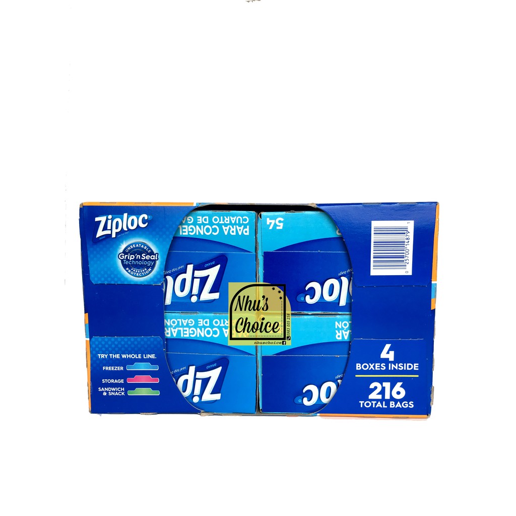 [Hàng Mỹ Nhu's Choice] Túi dự trữ đông khóa thông minh Ziploc| Freezer| Grip'n Seal| Quart 17.7x18.8cm