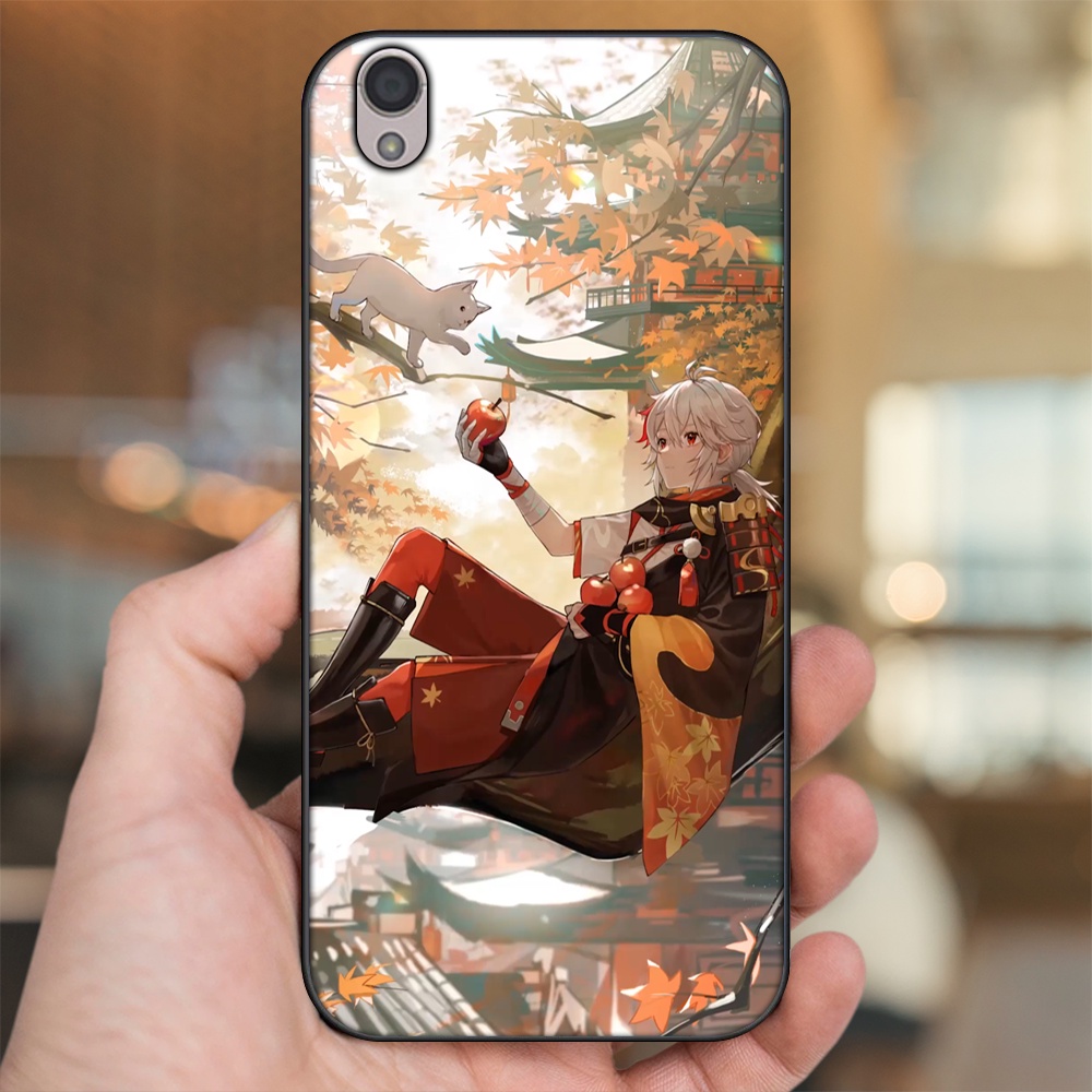 Ốp lưng Oppo A37 Neo 9, F1 Plus viền đen in hình Kazuha Genshin Impact