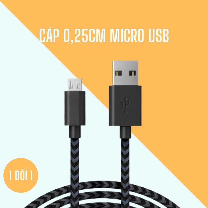 Cáp ngắn 0,25m micro usb